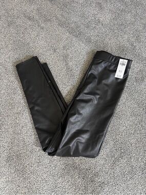 abercrombie kids Black Faux Leather Leggings